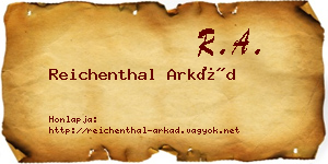 Reichenthal Arkád névjegykártya